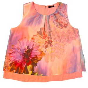 🛍️2for$20🛍️ [L] FYLO LONDON Tank floral flowy pink double layer purple